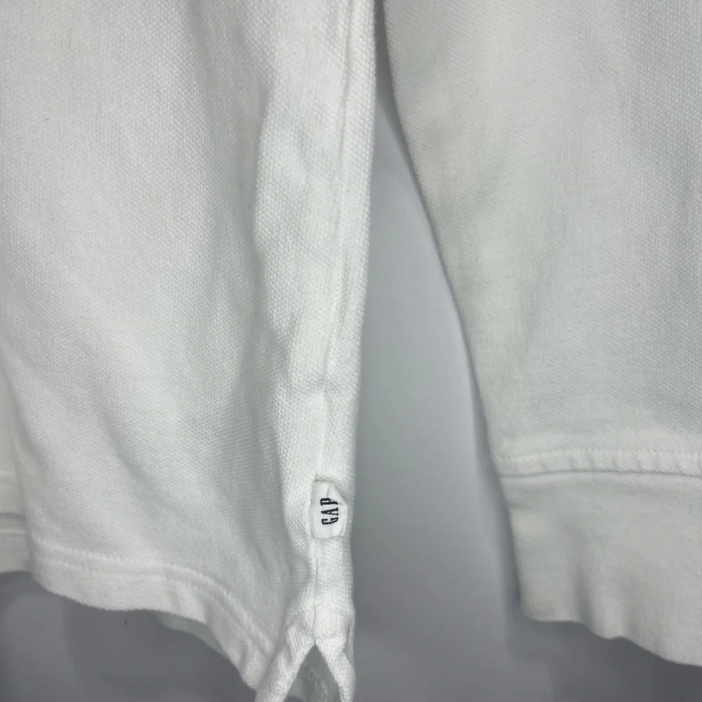 GAP Kids White Long Sleeve Polo Size Boys Medium 100% Cotton